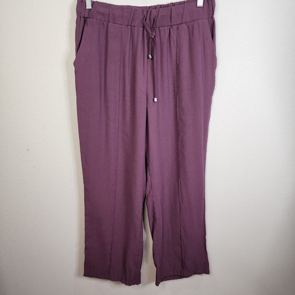 LC Waikiki Classic Women's Mauve Mulberry Elastic Waist Pants Size 42 (12)